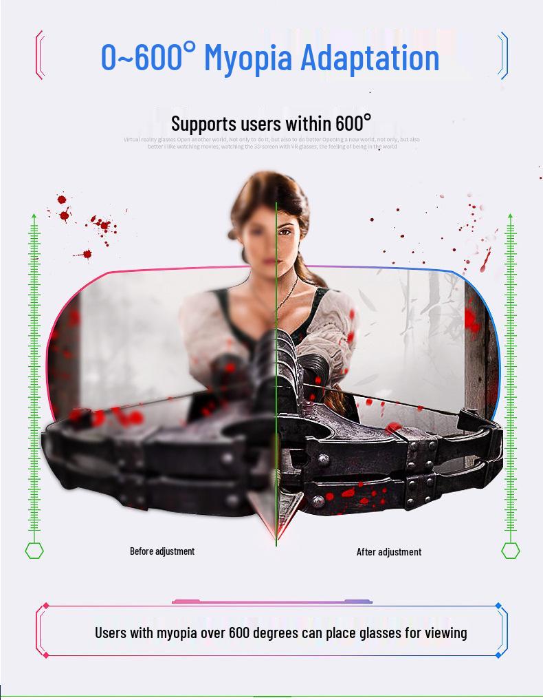 4K All-in-One VR Glasses with Bluetooth Headset for 3D Games and Movies