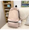 School bag solid color letter fashion backpack Korean version college student lightweight school bag outdoor travel large capacity backpack