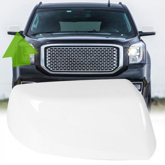 For 2015-2020 Chevy Tahoe Yukon GMC White Right Passenger Side Mirror Cover Cap