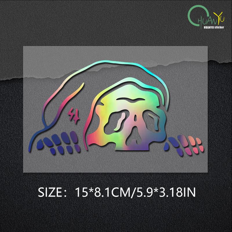 Peep Skeleton Car Sticker Decorated Windshield Windows Halloween  Lurking Reaper Ghost Stickers Die Cutting Vinyl Decals