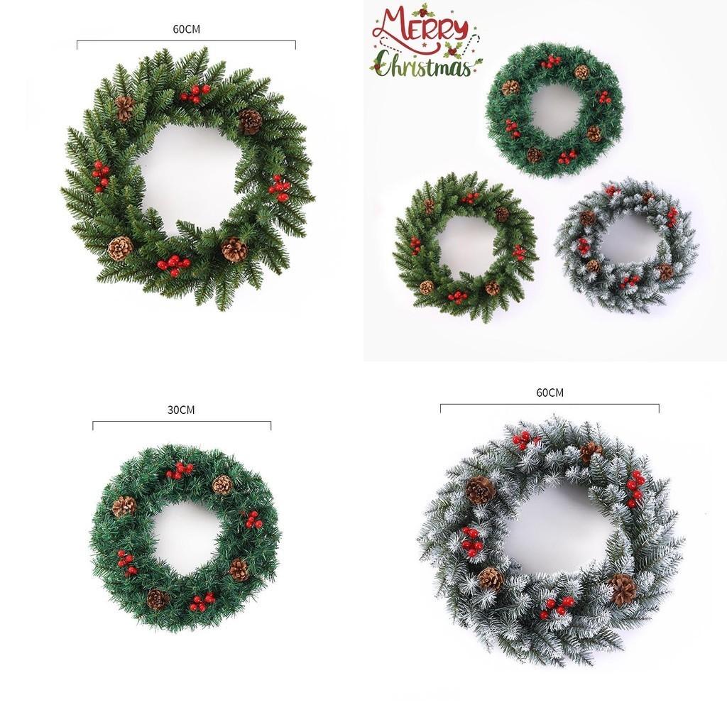 Plush Pvc 11.8-23.6in Christmas Wreath Home Decoration Xmas Gift