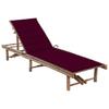 vidaXL Garden Sun Lounger with Cushion Bamboo