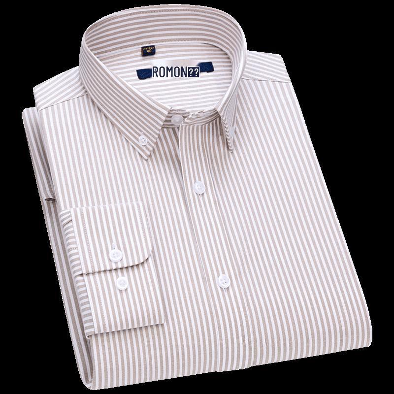 

ROMON Men s Business Casual Long-Sleeve Cotton Shirt 44