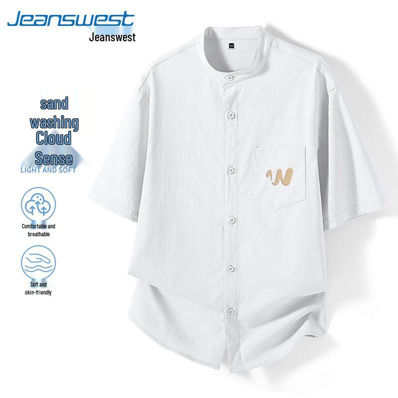 

Мужская футболка-henley с коротким рукавом и принтом букв, свободного кроя, от Jeanswest 2XL