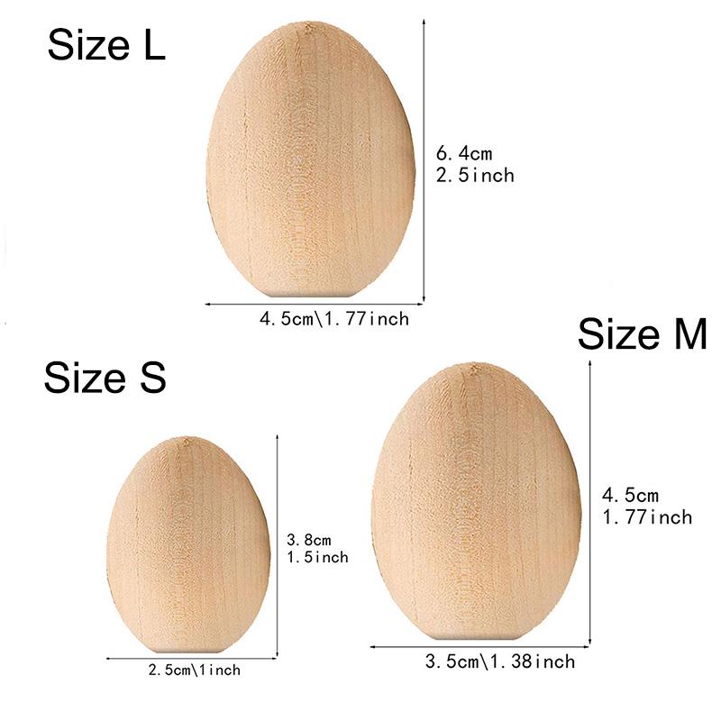 10PCS Wooden Easter Eggs Creative Imitation Eggs for DIY Easter Decoration Basket Fillers Children Graffiti Toys Easter Ornament