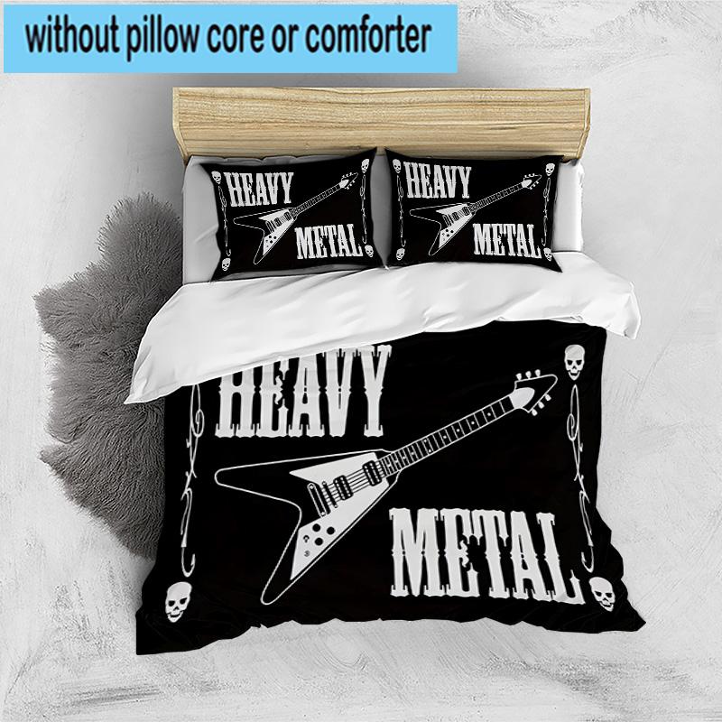 Guitar Collection Diversity 3pcs Bedding,Including 1pc Duvet Cover And 2pcs Pillowcases Perfect for Christmas,Ideal for Bedroom, Dormitory