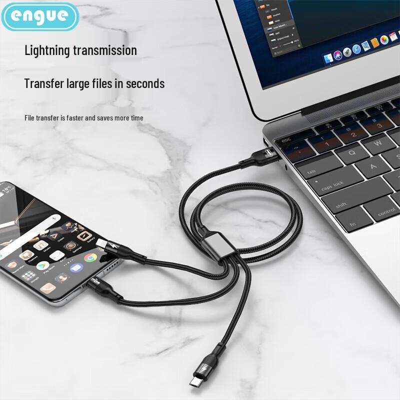 Câble de données tressé 3 en 1 ENGUE Super Charge Rapide 66W