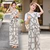 Summer Fashion Cotton and Linen Suit Female Fashion Royal Sister Fan Temperament Vest T-shirt Wide Leg Pants Three-piece Set