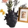 Vase en forme de cœur en résine, Vase créatif en forme de cœur pour Halloween, noir et blanc, en céramique, ornement de bureau pour la décoration de la maison