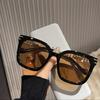 European and American Square Large Frame Chain Sunglasses Street Shooting Trend Men's and Women's Sunshade and UV Protection Sunglasses Women