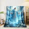 Virgin Mary Clouds White Flowers Blanket  Printed Blanket for Living Room Bed Couch lunch break Soft Cozy Blanket for Friend's festival Gift