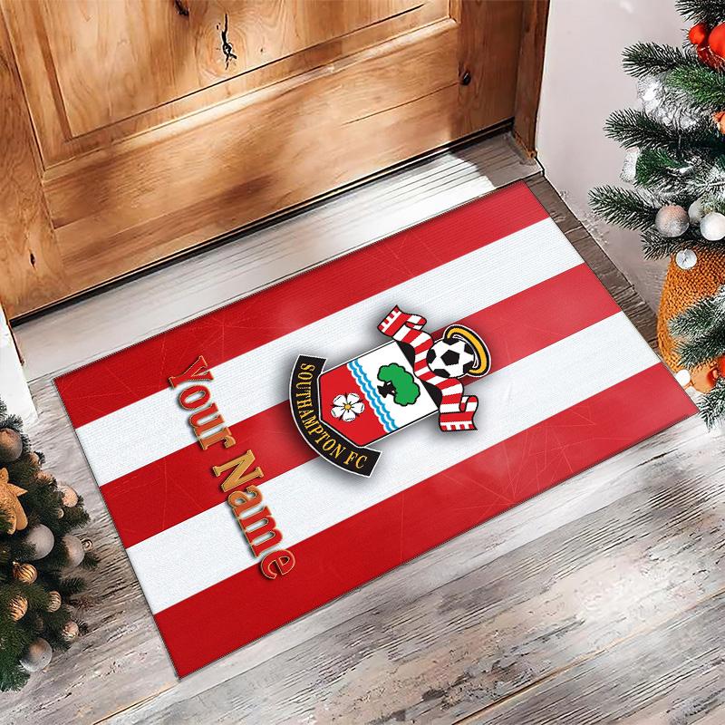 Southampton FC Printed Crystal Velvet Rug Non‑Slip Crystal Velvet Carpet For Sofa Bedroom Indoor Home Decoration