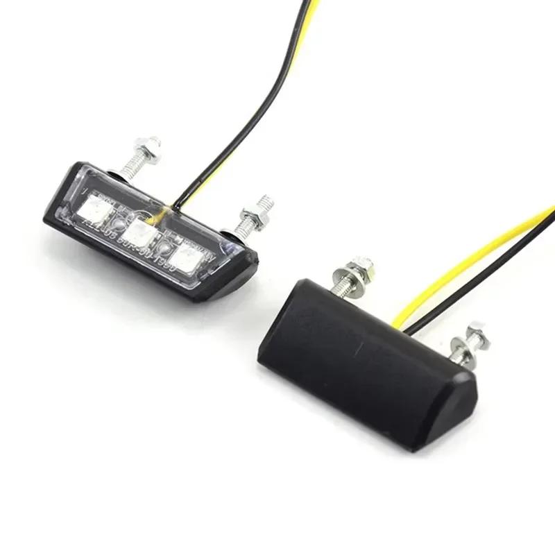 1pc Motorcycle License Plate LED Light Rear Tail Light 12V Waterproof Warning Light Tail Light Decor Indicators Motorbike Parts