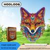 HOOLOOG Fox Puzzle: Wooden Irregular Interlocking Toy, Decorative Painting, Educational Gift, and Piggy Bank.