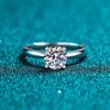 8mm Round Cut Four Prong Solitaire Moissanite Engagement Ring S925 Sterling Silver Wedding Band For Women
