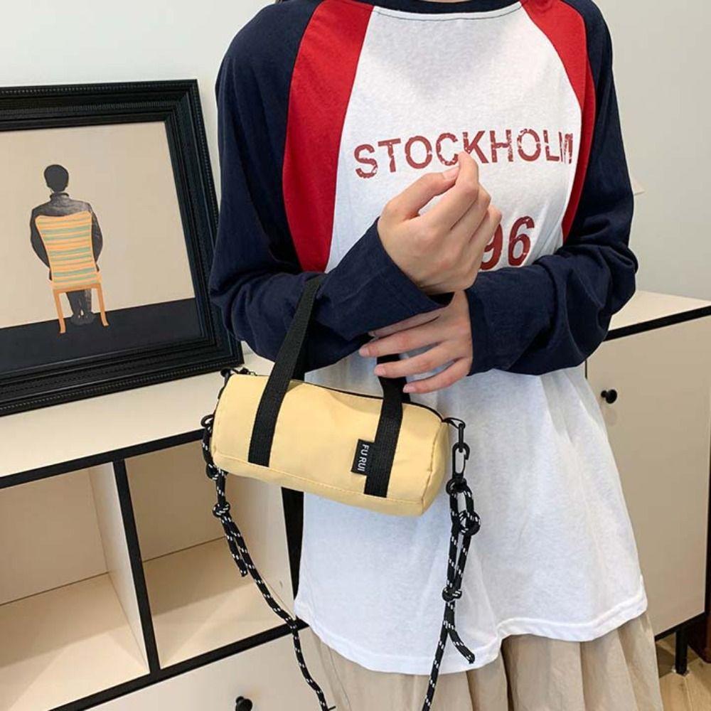 Torba na poduszkę o dużej pojemności Jednokolorowa torba na ramię Elegancka nylonowa torba crossbody Zakupy