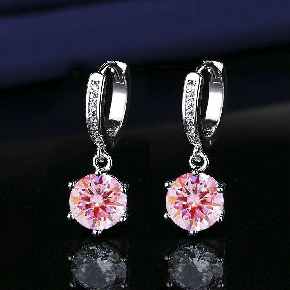 Elegante Mode Kwast Zesklauw Twee Karaat Imitatie Moissanite Oorbellen voor Vrouwen