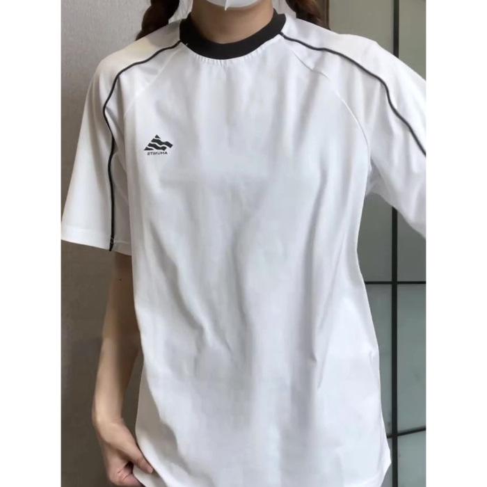 

Women s Korean Style Floral Embroidered Slimming Cotton T-shirt - Short Sleeve, Round Neck for Spring/Summer L белый