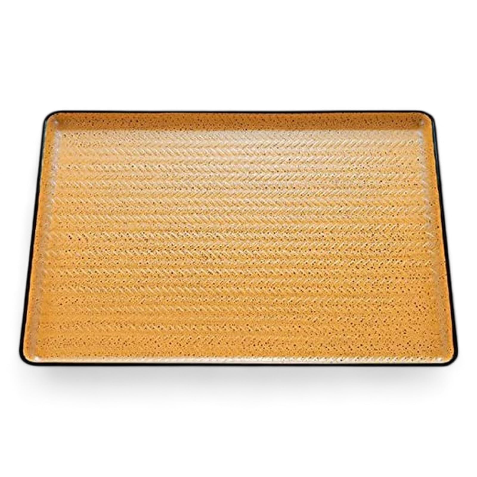 

42cm Long Bamboo Tray Made of Sesame Lacquerware Made in Japan J-kitchens (Tray) Bamboo, Non-Slip, (ABS Resin),