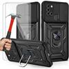 Protection Pack - Samsung - A21S - Hard Case - 2 Tempered Glasses - Shockproof Black