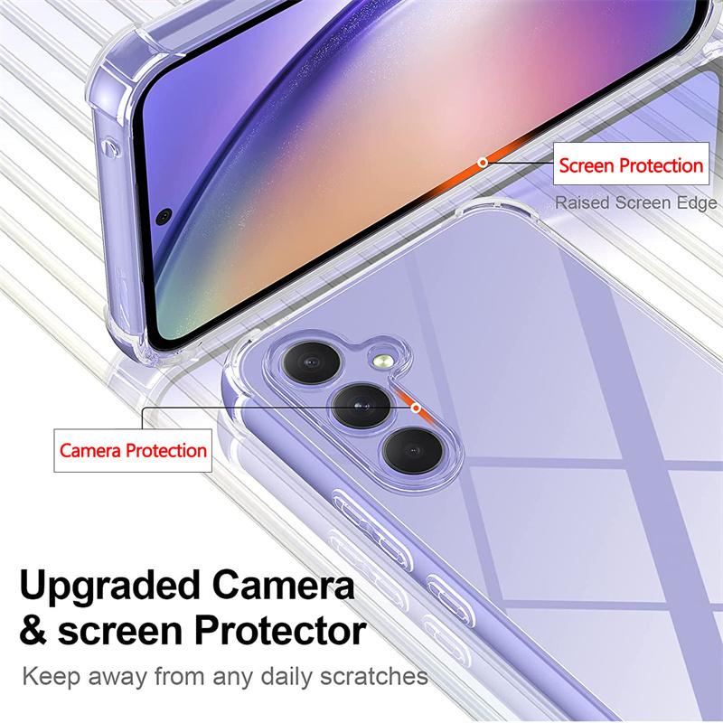 Gasbag Anti-detonare, ultra subțire, subțire, transparentă, transparentă, moale, husă de telefon TPU pentru Samsung Galaxy A04 A04S A04e A14 A24 A34 A54 4G 5G M04 M14 M34