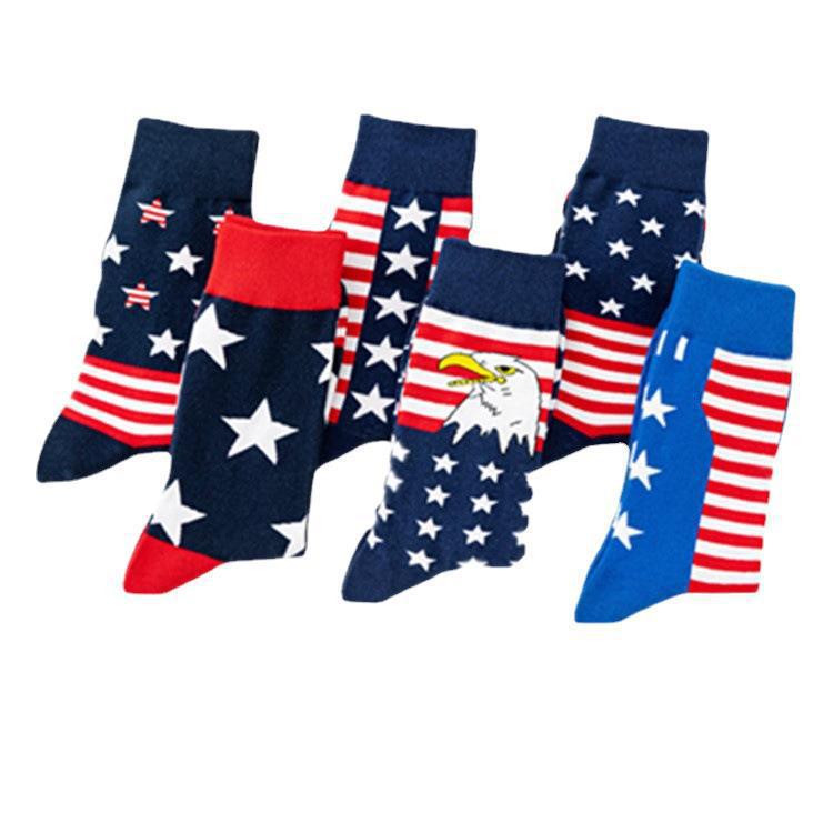 Men's National Flag Cotton Socks: Long Tube, Autumn/Winter Style, European & American Trend