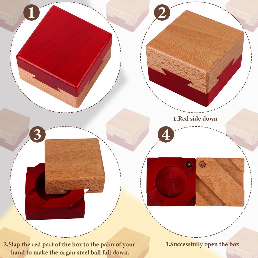 Puzzle Box 4 Pack Wooden Secret Puzzle Box With Hidden Compartment 3D Brain Teaser Magic Drawers Secret Magic Box Wooden Box Puz