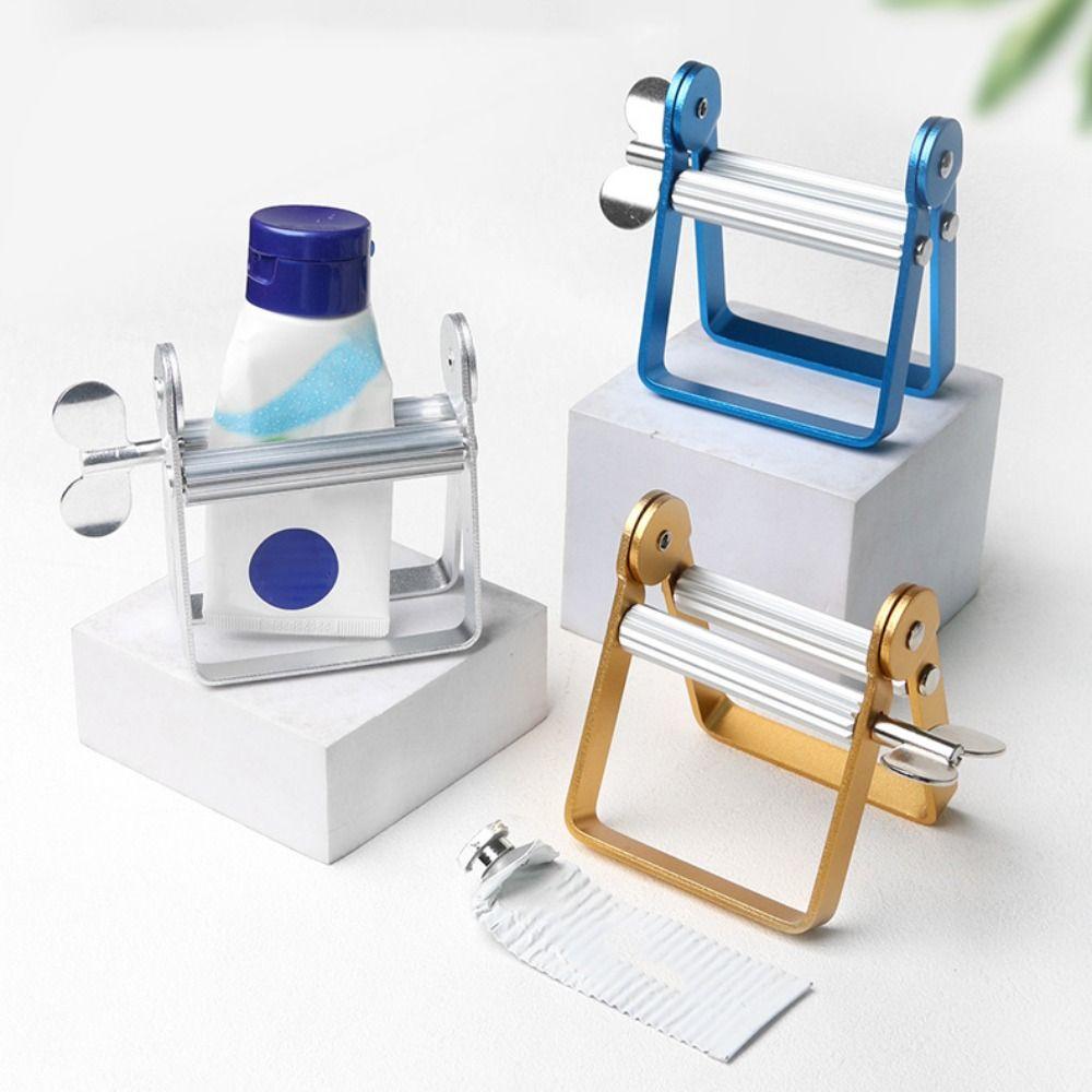Manual Rotating Toothpaste Squeezer Efficient Usage No Waste Cosmetic Paint Extruder Aluminum Alloy Tightener