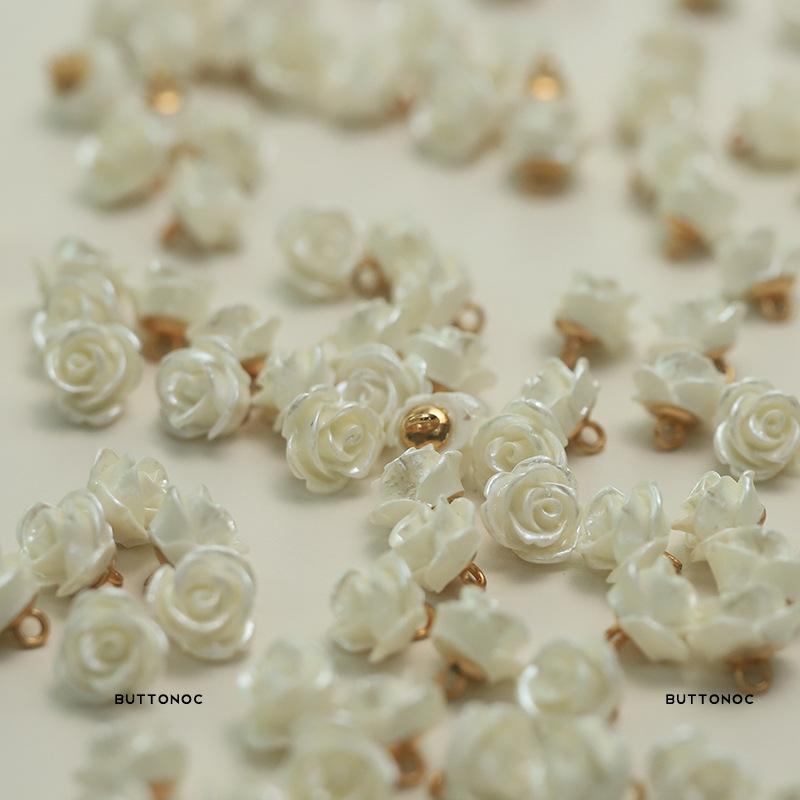 5Pcs Elegant Rose Clothing Button Knitted Cardigan Resin Button Shirt Dress Sweater Decorative Button
