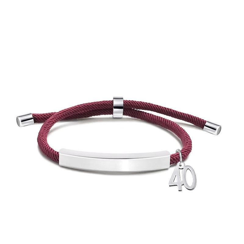 Multi-color Engravable Stainless Steel Bracelet with Number 16 Charm