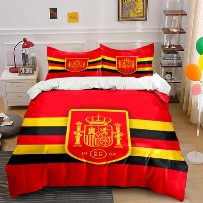 Red Crest, Black-yellow Stripes. Bedding Sets Duvet Cover Sets Duvet Covers Pillowcases(1*Duvet Cover 2*Pillowcases Without Duvet Insert)