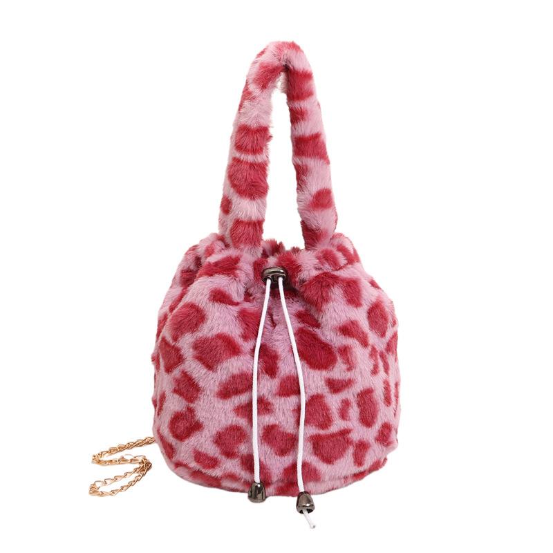 Fashion and Beautiful Plush Bucket Bag, New Fashion Trendy Women's One-shoulder Cross-arm Women's Bag