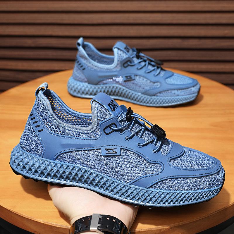 Spring and summer new traceable stream mesh outdoor breathable casual running sports flying woven shoes