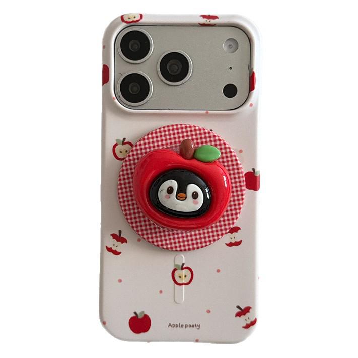 Trendy Magnetic Cartoon Animal Fruit Case for iPhone 17/16 Pro Max/15 Pro.