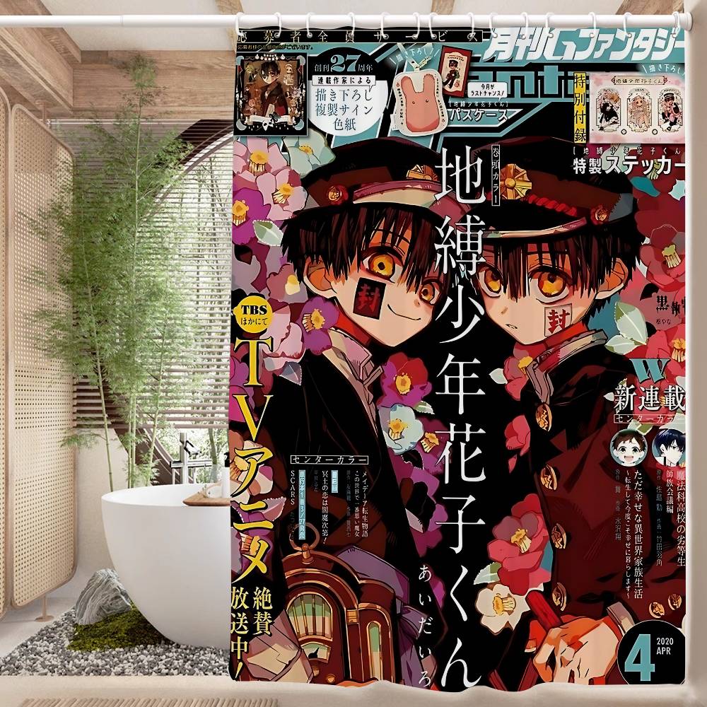 Anime Toilet B-Bound H-Hanako Kun Shower Curtain - Water-Repellent And Leak-Resistant, Mold And Mildew Resistant For