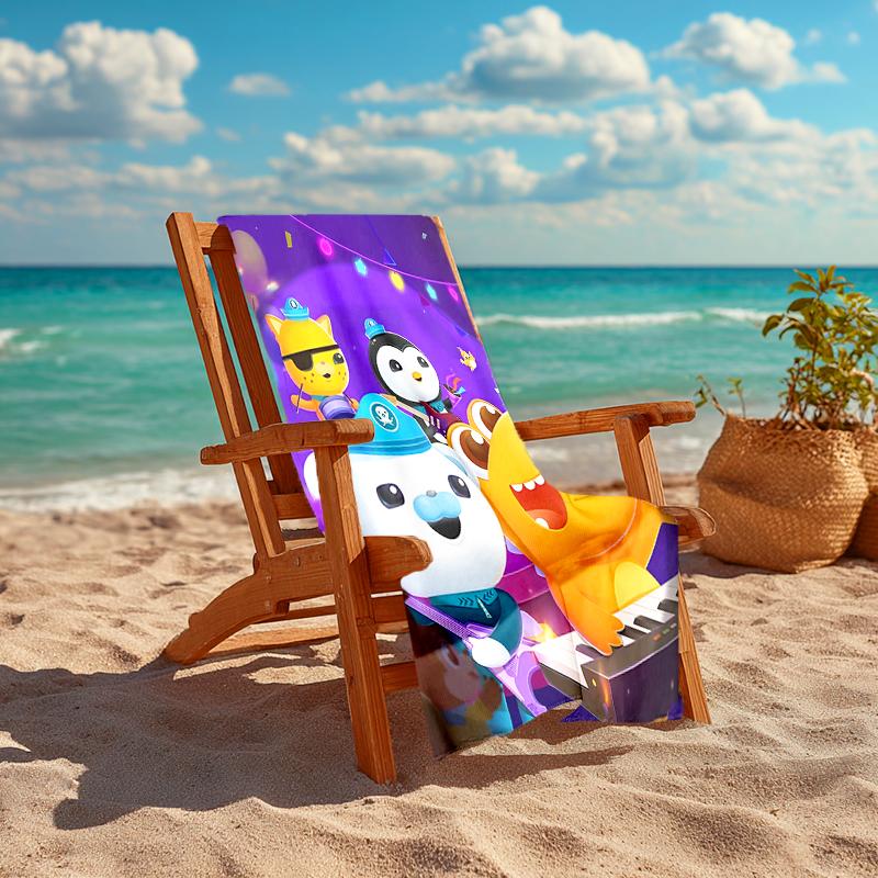 1pc OCTONAUTS1 Beach Towel, Comfortable and Thick, and Swimming/Bath/Picnic/Camping Towel, Suitable for Seaside Beaches