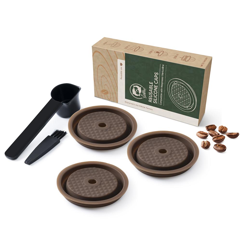 För Nespresso Vertuo Next Återanvändbart Silikonlock Kaffekapsel Skyddslock Kompatibel med Nespresso Vertuoline Originalkapslar