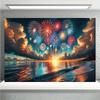 1 piece  ocean and sky fireworks show background cloth  room  photography studio props - suitable for home decoration