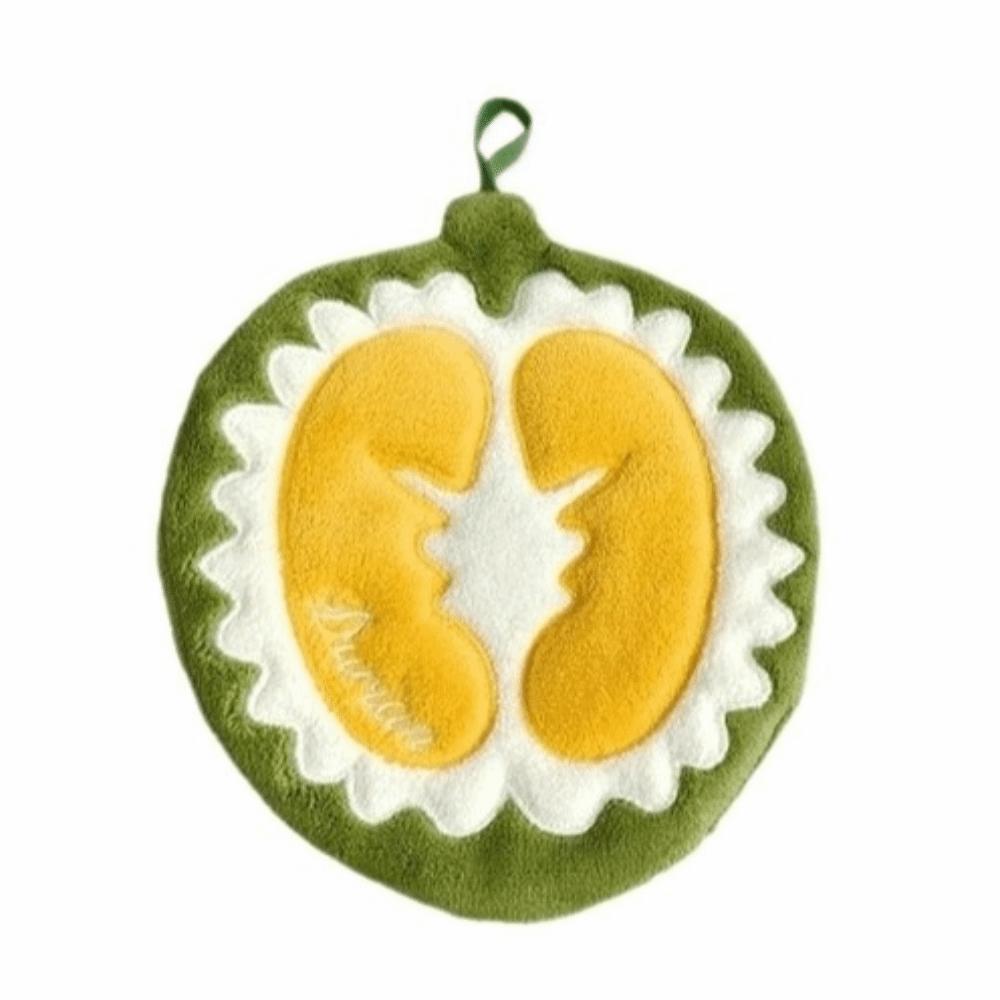 Coral Fleece Papaya Hanging Towel Fast Drying Plush Handkerchiefs Fruit Shaped Hand Towel Kids Durian