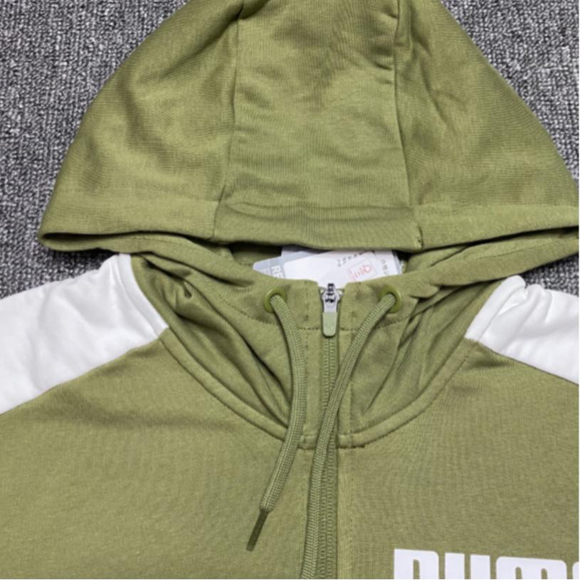 Puma Hooded Zip-Up Sweatshirt Jacket Men Tops Military-Green 845162-06