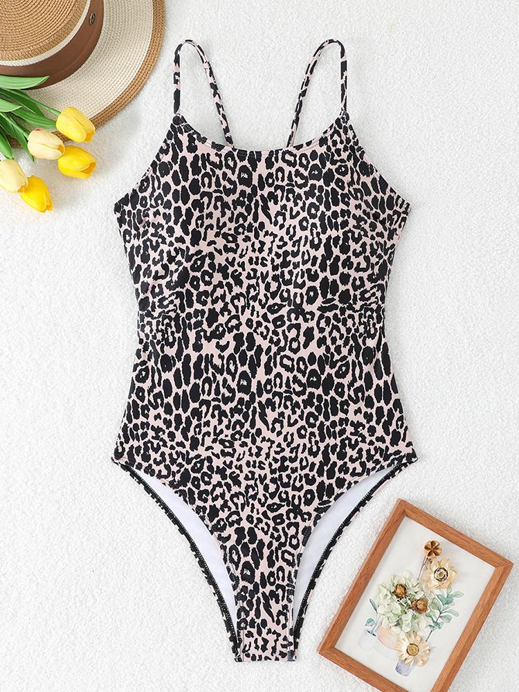 Sexy Leopard Women's Swimsuit One Piece Swimwear 2026 Bathing Suits Woman  Bandeau High Leg Bodysuit Female Beachwear Monokini