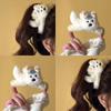 Cartoon West Highland Terrier Plush Hair Clip: Soft, Cute Puppy Shark Clip for Women's Updo Headwear