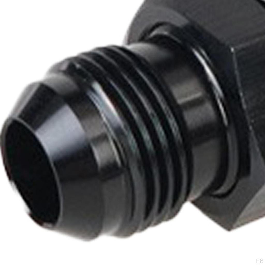 Bulkhead Fuel Fitting 90 Degree Full Flow Elbow Adapter Black Joint