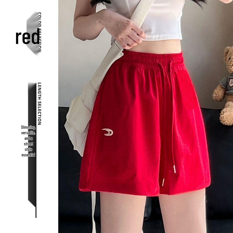 Women's Yellow High-Waisted Wide-Leg Summer Shorts - Slimming, Three-Quarter Length, Versatile Casual 2026 Fashion
