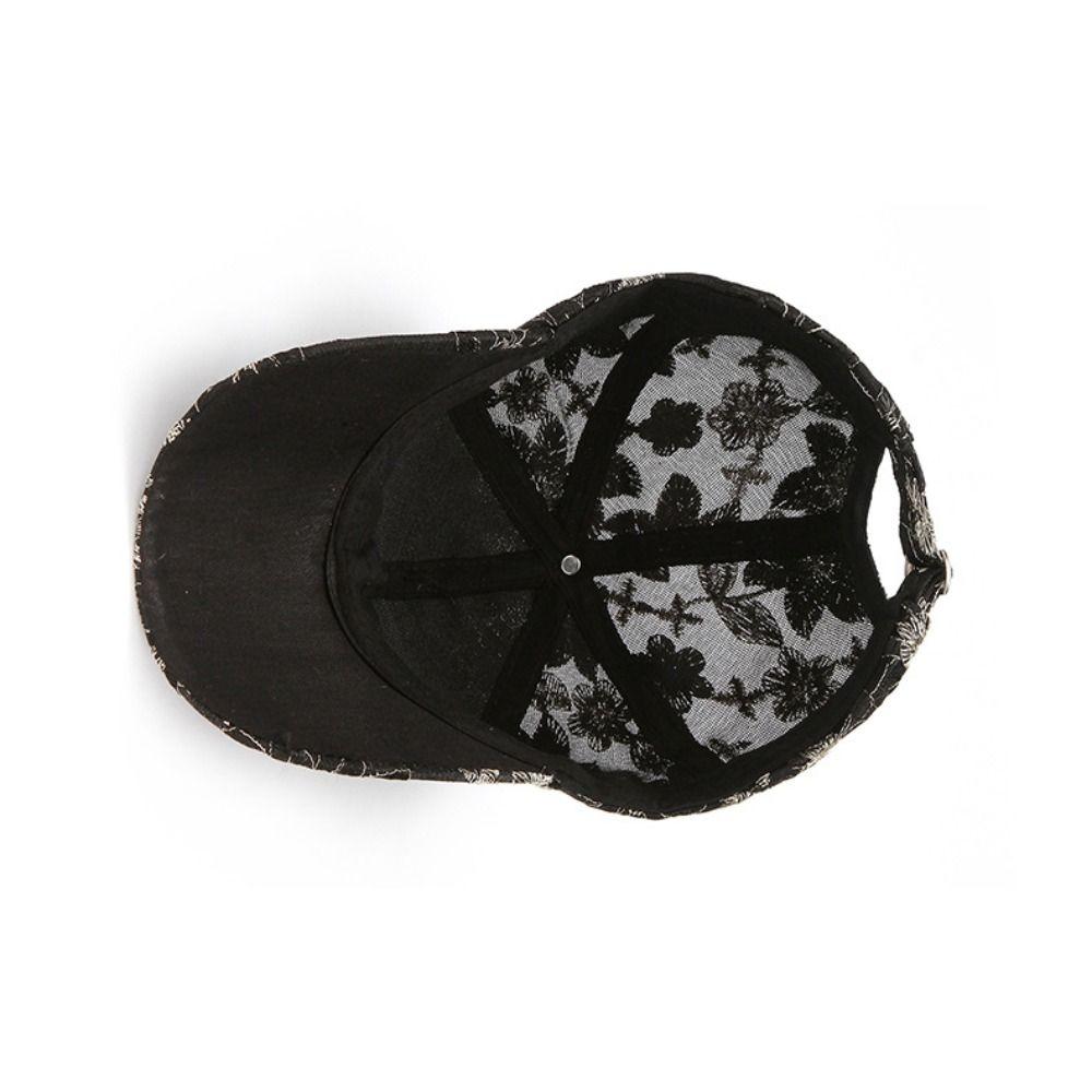 Breathable Floral Lace Baseball Cap Hollow Outdoor Sun Hat Fashion Mesh Baseball Hat  For Women