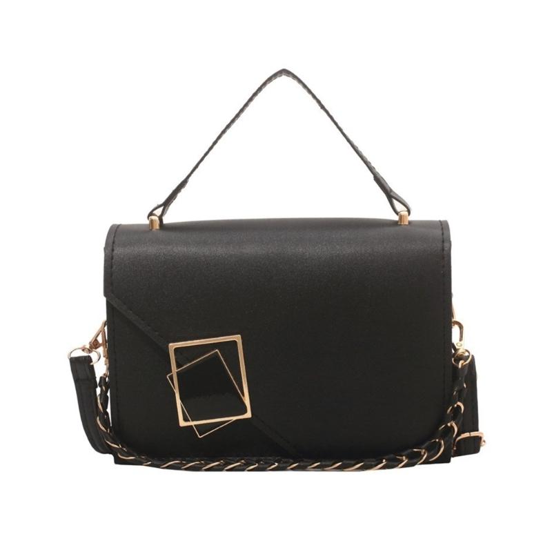 

Women Handbag Small Square Bag PU Shoulder Bag Fashion Crossbody Bag Simple Chain Messenger Bag for Spring and Summer чёрный