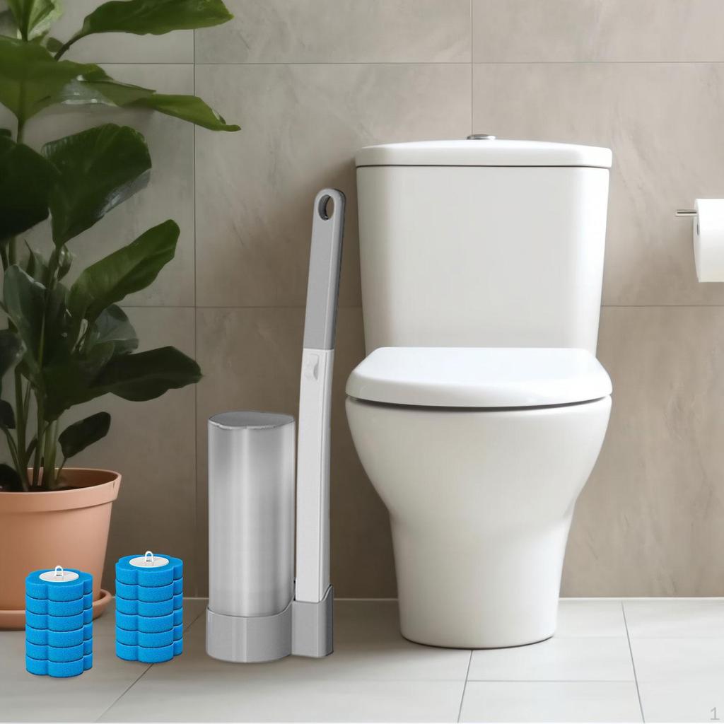 12 Pieces Toilet Brush Set Cleaning Replacement Pad Starter Kit Bowl with