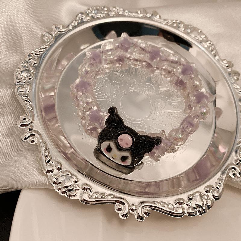 Sanrio Kuromi Cute Anime Cartoon Couple Bracelet Birthday Gift Jewelry Accessories Hair Ring Head Rope Girl Gift