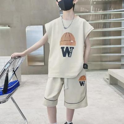 2023 Boys' Summer Waistcoat Vest & Lightweight T-Shirt Set