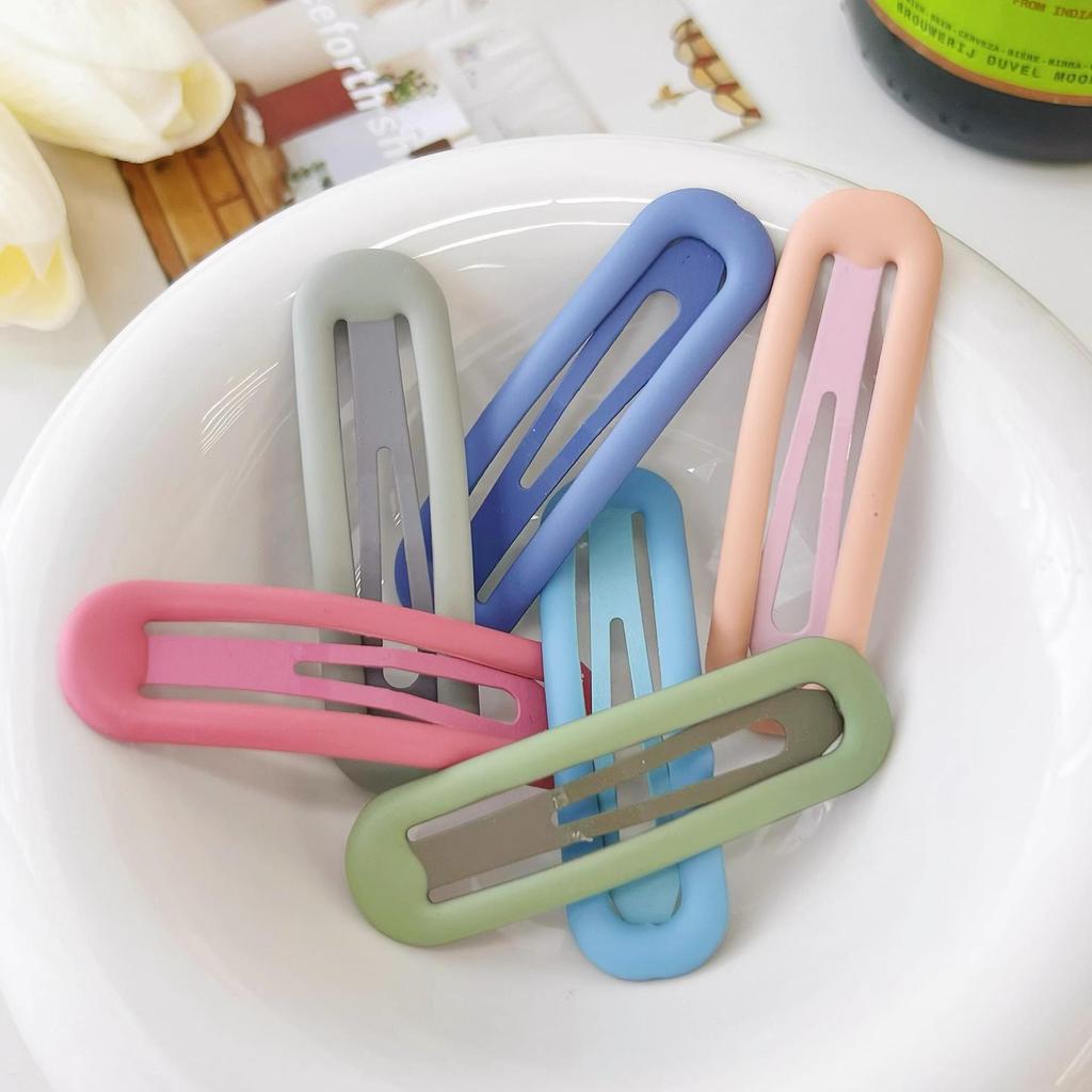 Morandi Color Hair Clip for Women - Trendy Square Side Bangs and Headdress Accessory